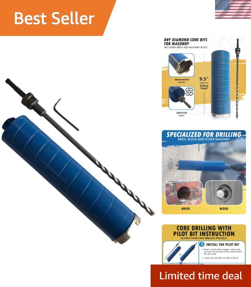 Versatile 2" Diamond Core Bit with SDS Plus for Brick & Block Drilling Needs