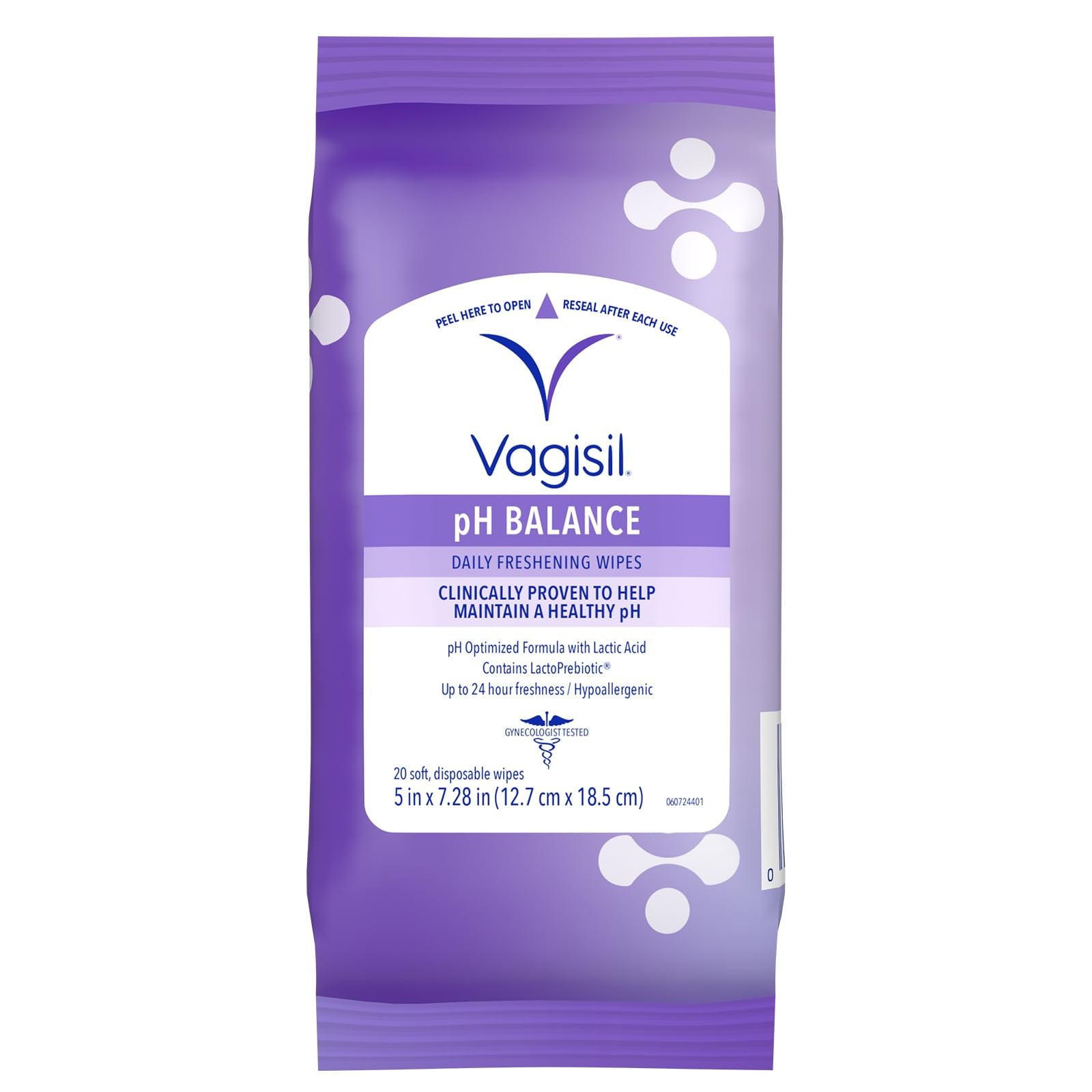 Vagisil pH Balance Daily Freshening Wipes for Feminine Hygiene in Resealable