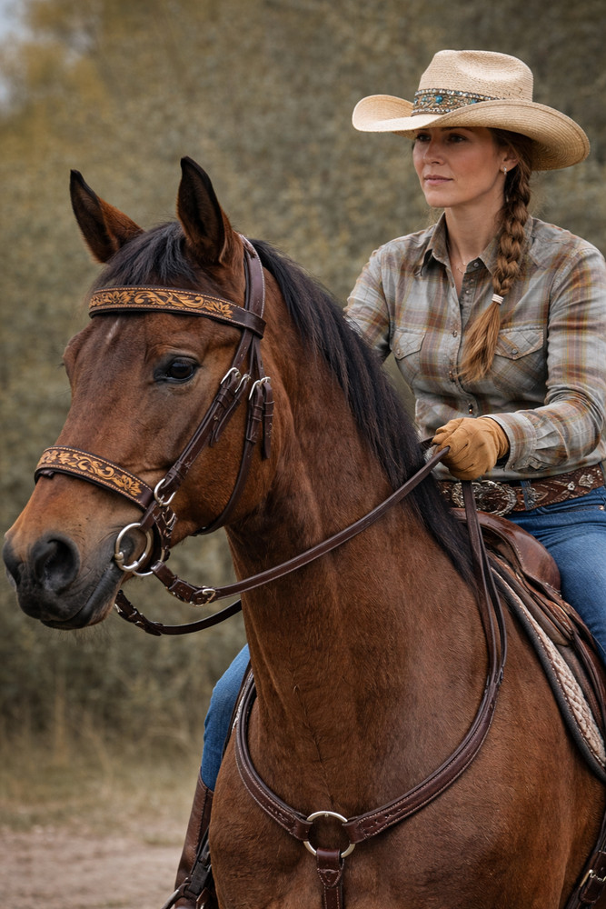 Horse Western Leather Bitless Sidepull Bridle Split Reins 77RS29BR