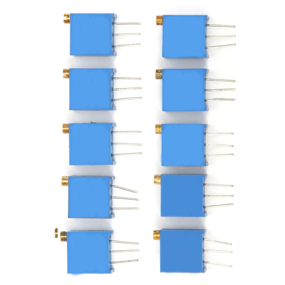 50pcs Variable Resistor 10 Values 3296W Regulating Resistance Trimmer Tool Part