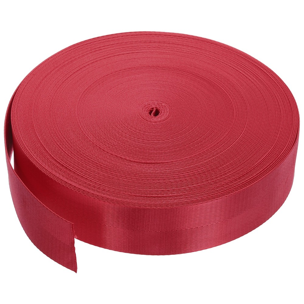 Flat Nylon Webbing Strap 2 Inch 50 Yards Red for Backpack