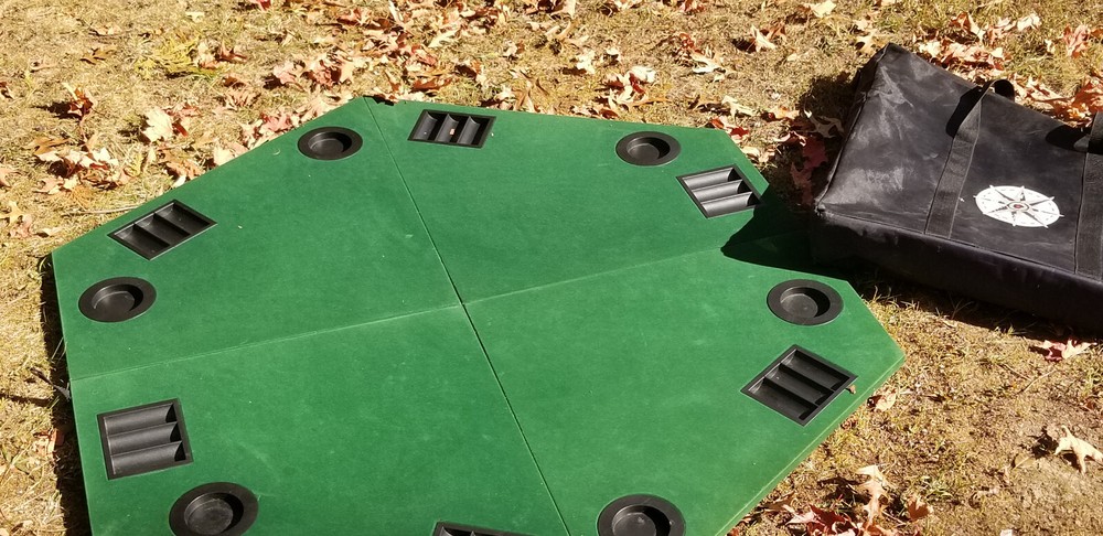 6 PERSON TABLE TOP FOLDABLE FELT POKER FOLDING GAME TABLE
