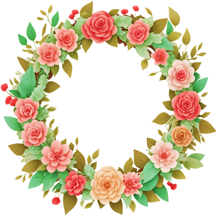 30 Custom Spring Flowers Wreath Personalized Address Labels