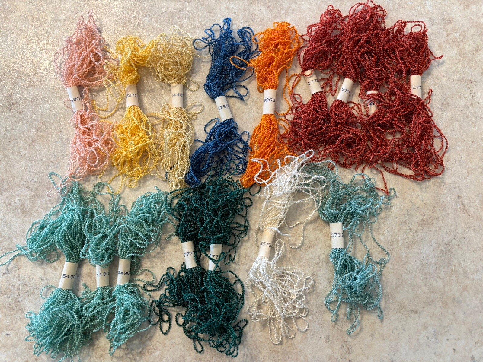 Lot of 16 Vintage Punch Embroidery Floss - Multiple colors- Unknown Brand