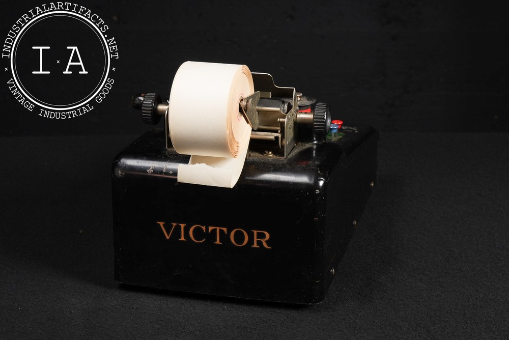 Vintage Mechanical Adding Machine with Paper Roll by Victor