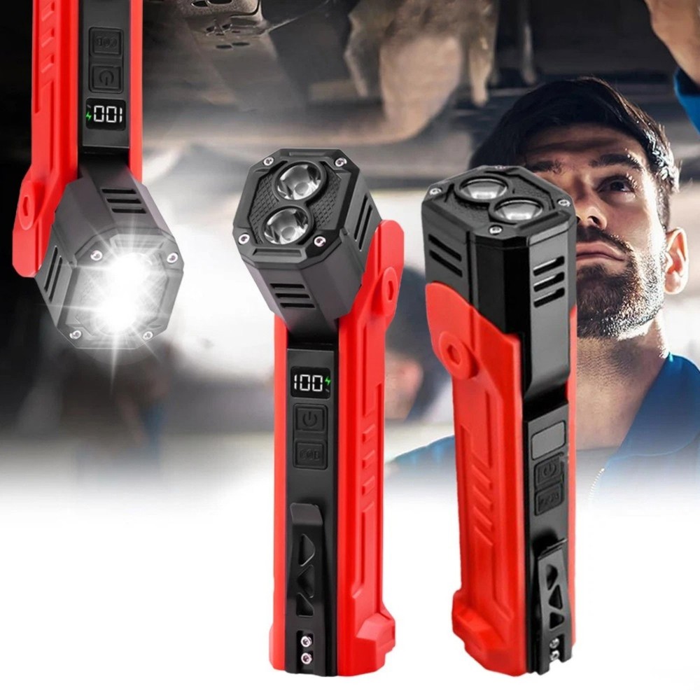 Rechargeable Work Light Magnetic Hook 600LM Portable LED Flashlight Lamp Tool