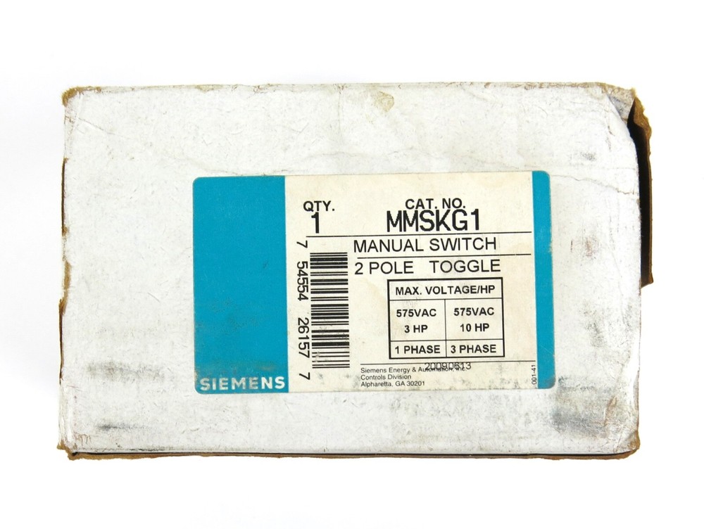 Siemens MMSKG1 Manual Switch 2 Pole Toggle - NOS