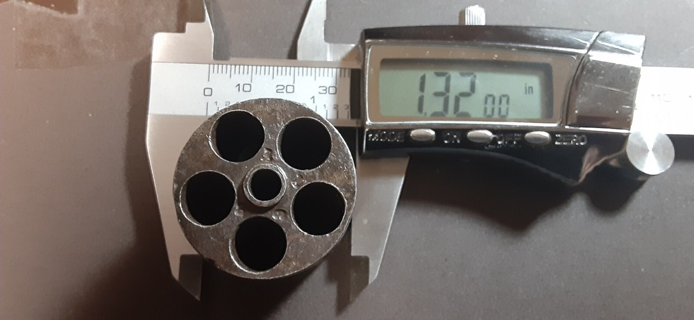 Spur Trigger Cylinder, Once Engraved, Maker & Caliber Unknown, Bare Metal