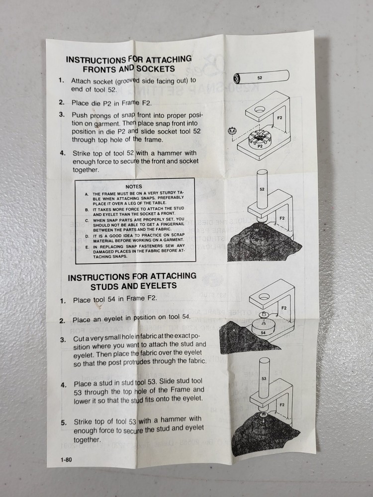 The Bee Lee Snap Co. Snap Setting Kit K290
