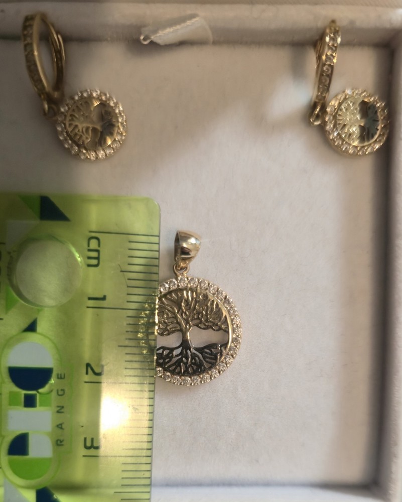 14k Gold Set Life Tree Theme