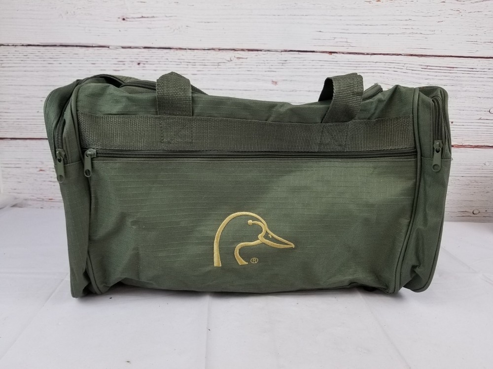 Ducks Unlimited Canvas Duffle Bag Green Shoulder Strap & Hand Strap