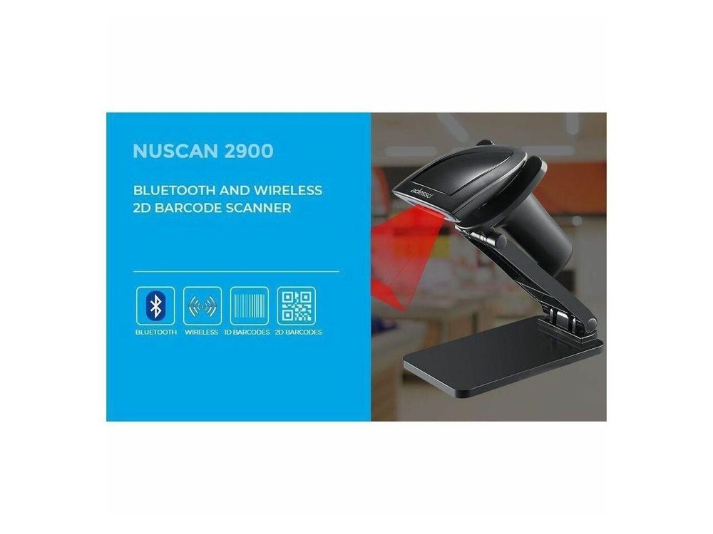 Adesso NuScan 2900 Bluetooth and Wireless 2D Barcode Scanner - Wireless Connecti