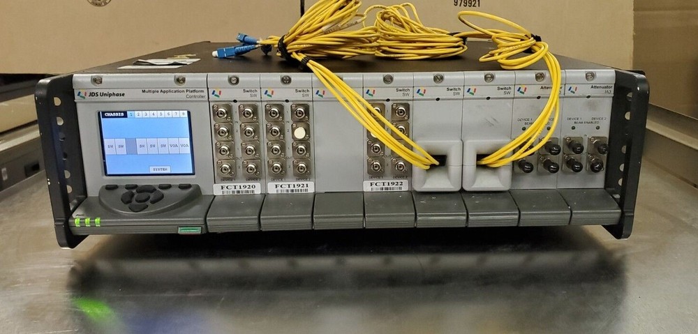 JDS Uniphase MAP+1111110 MAP Chassis / Mainframe & Controller With (7) Modules