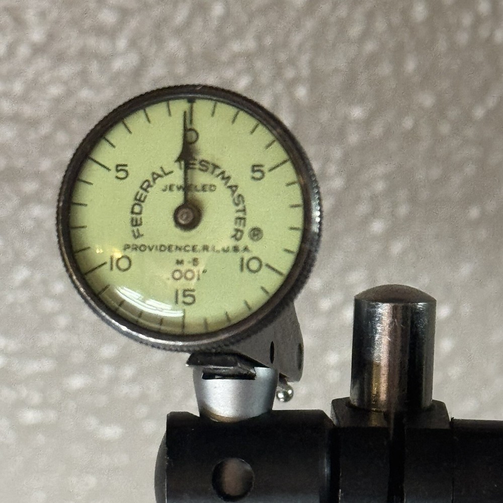 Federal Testmaster Dial Indicator Magnetic Base Holder Stand Model 5 .001”