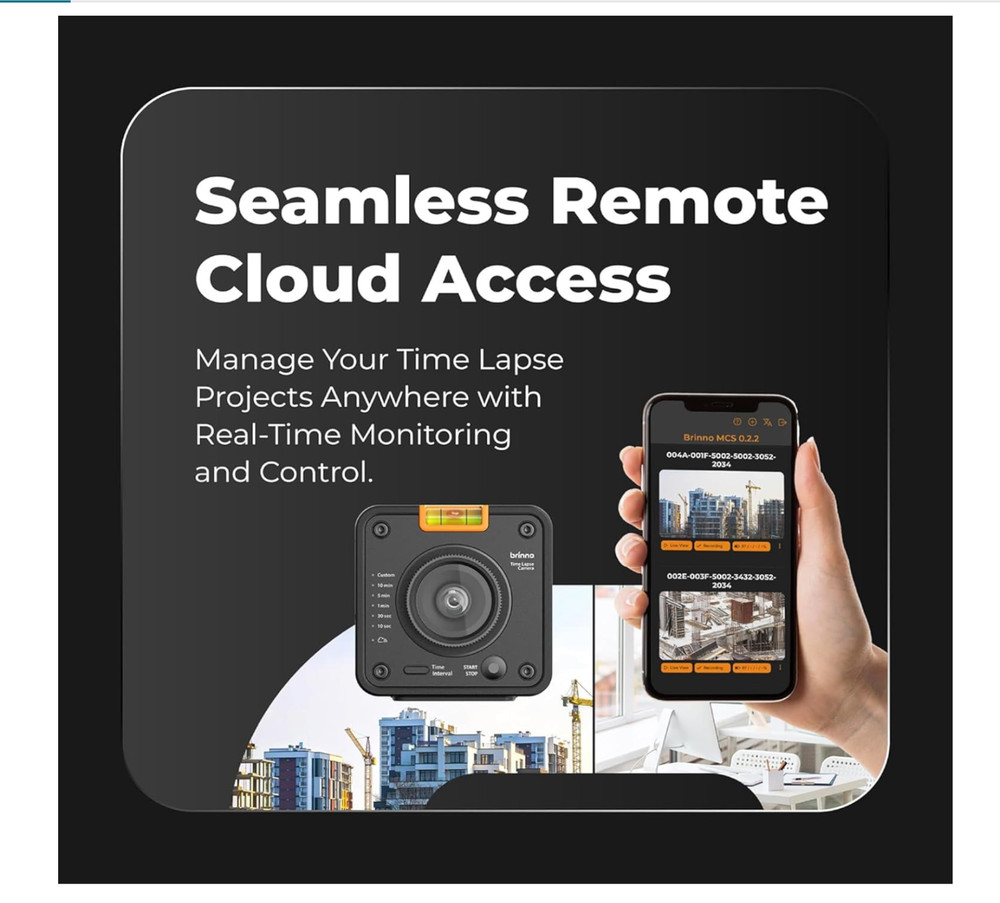Brinno BCC5000 WiFi & 4K Construction Time Lapse Camera Bundle
