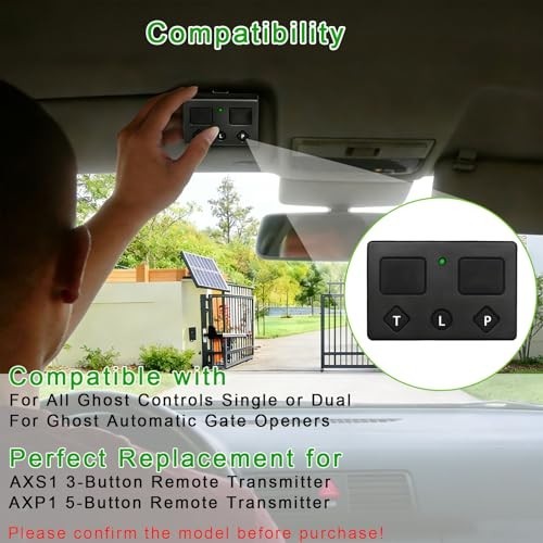 5 Button Remote Transmitter for Automatic Gate Opener Control System Replacement