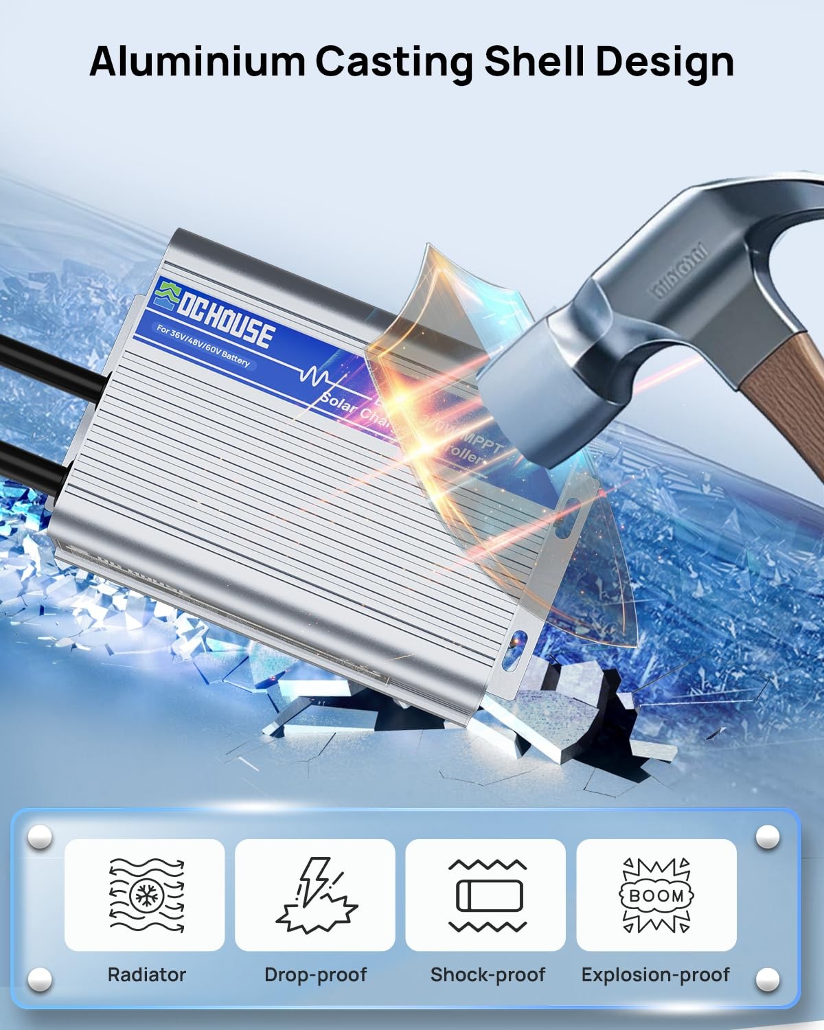 DC HOUSE 300W Boost MPPT Solar Charge Controller, 13V-65V Input, 99%...