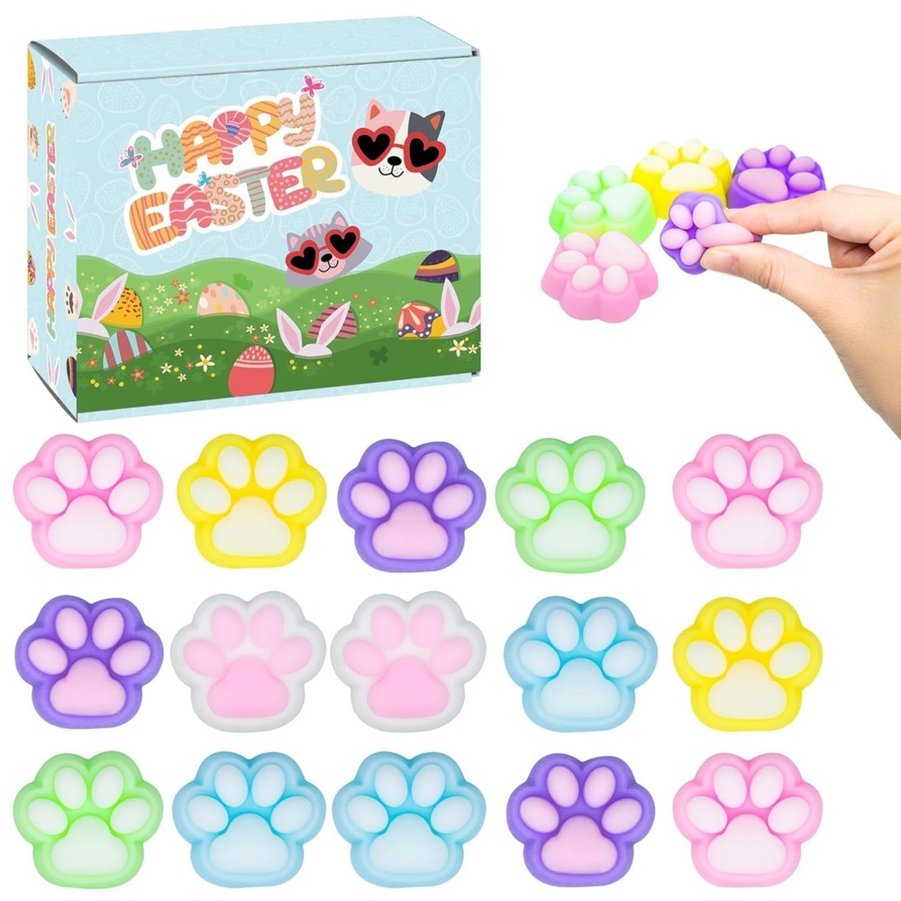 Easter Eggs Plastics with Cat Squish Toys Inside