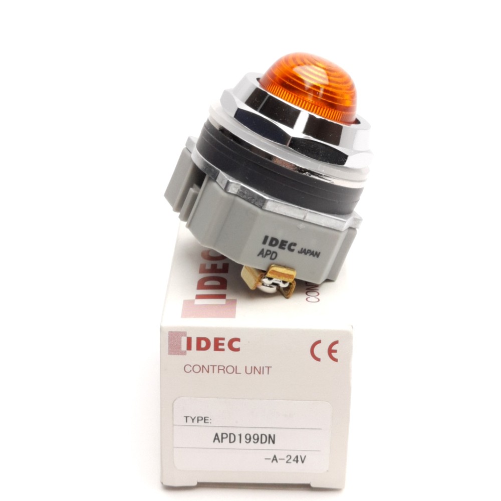 Idec APD199DN-A-24V Dome Pilot Light, Amber, 24V AC/DC, 30mm Diameter