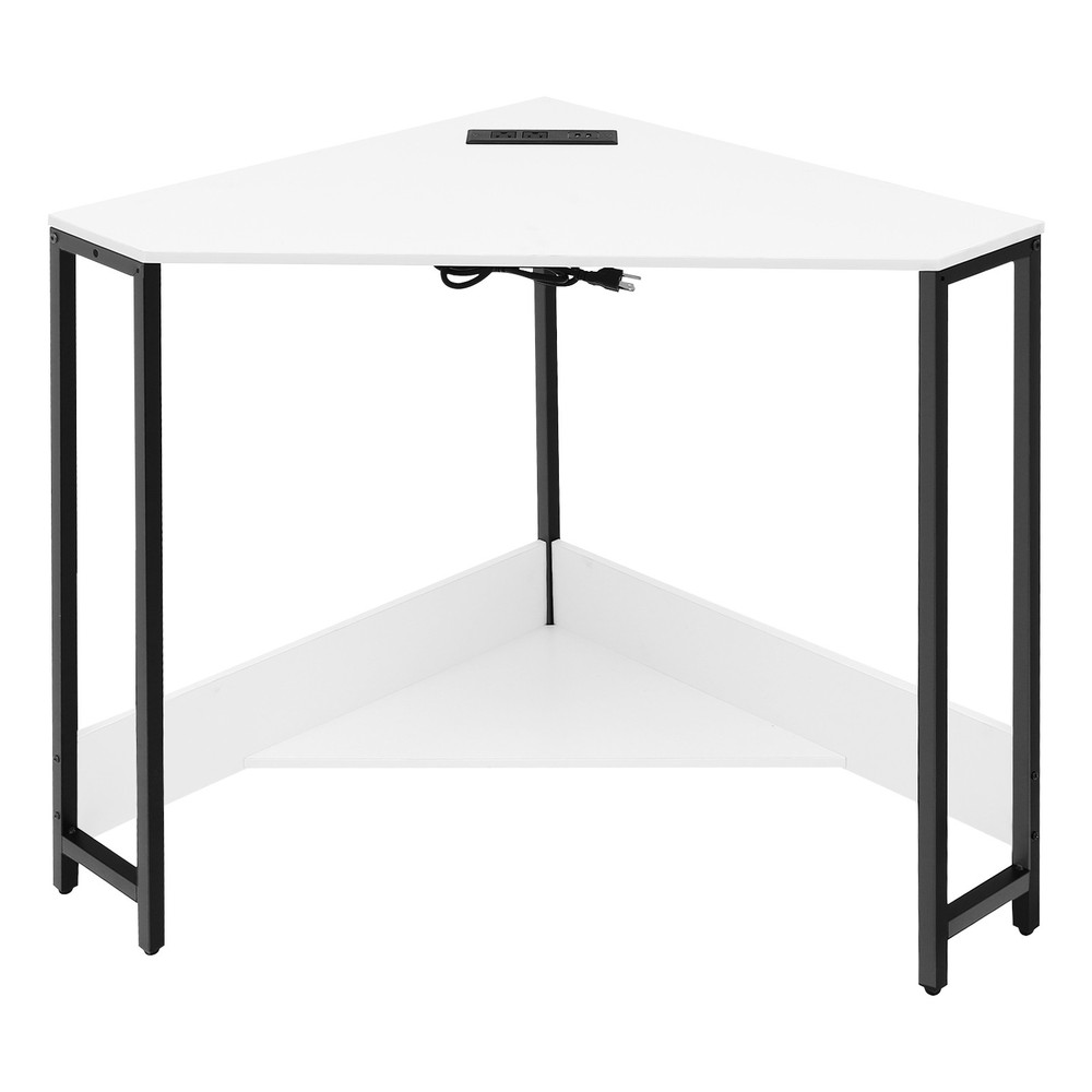 Computer Desk Corner Desk with Outlets Home Office Desk Triangular Corner Table