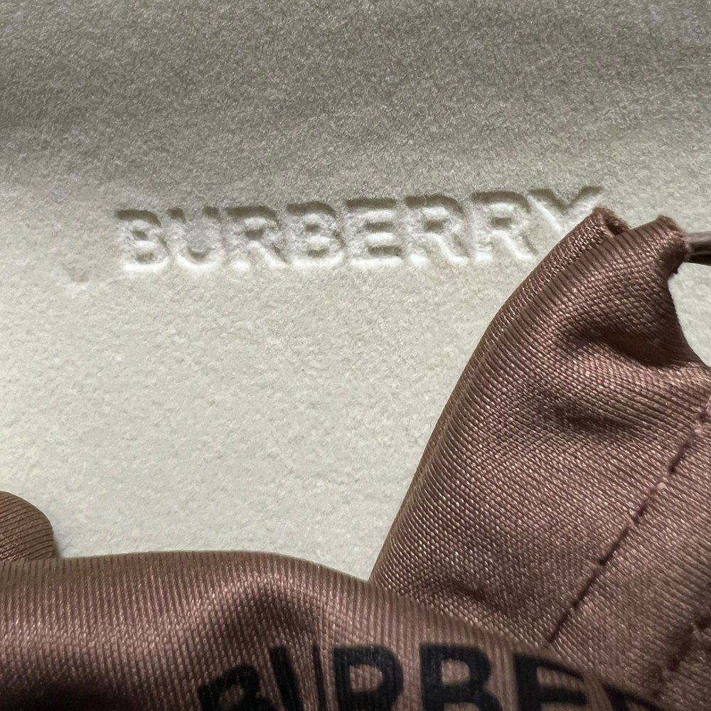 Burberry Tan Leather Foldable Eyeglasses Case Authentic