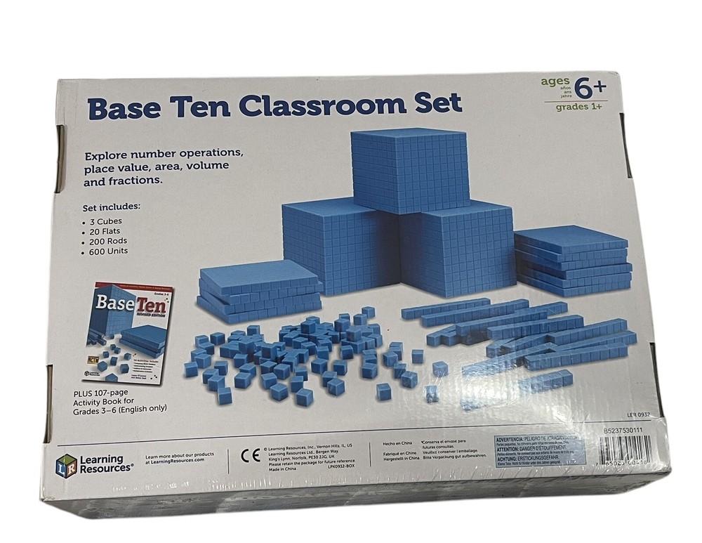 Base Ten Blocks Classroom Set Learning Resources Grades 1+ Ages 6+, 823 Pc STEM