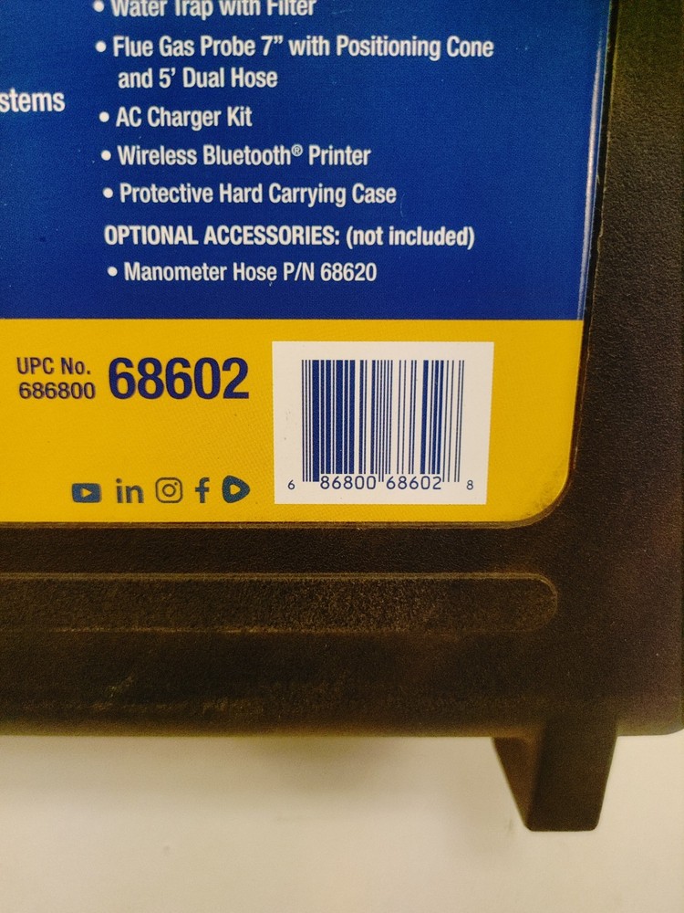 Yellow Jacket CA502P Combustion Analyzer Printer Kit 68602, NEW/Open Box