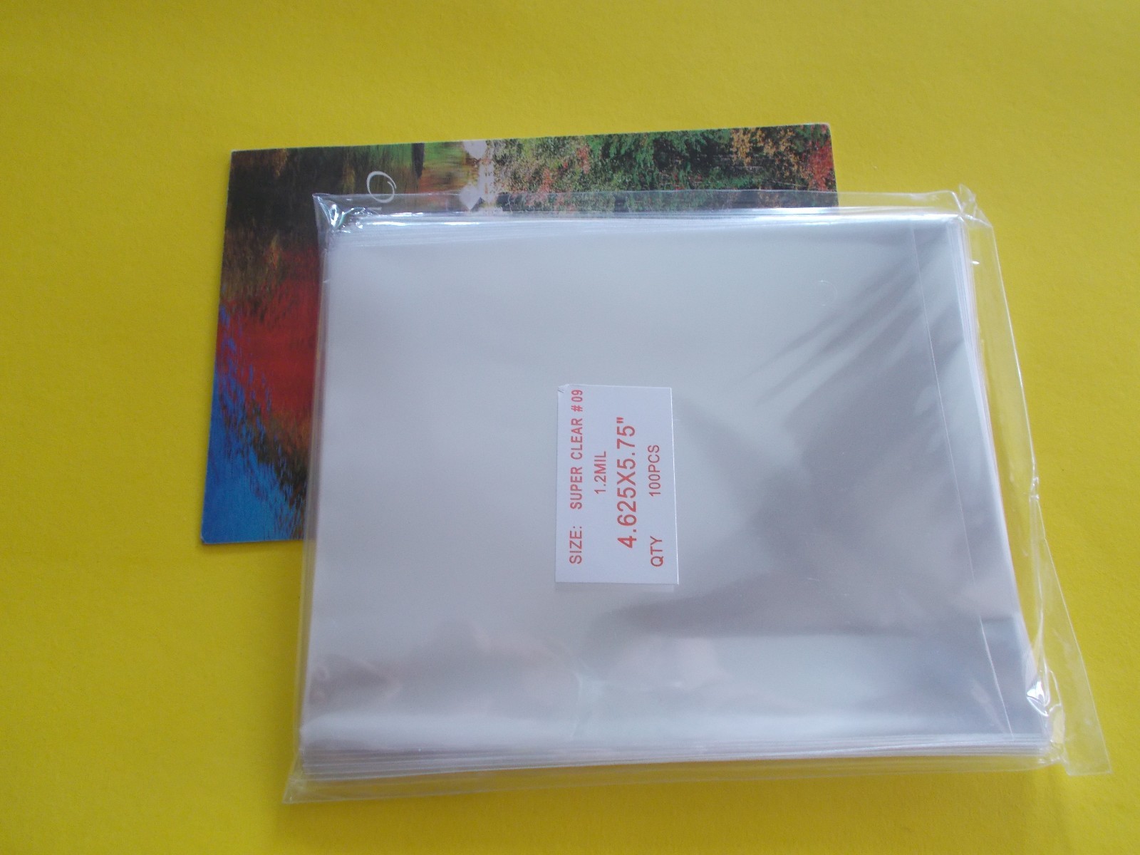 100 Clear NO FLAP Cello Envelopes A2 + 4 5/8 x 5 3/4 Cellophane Sleeves