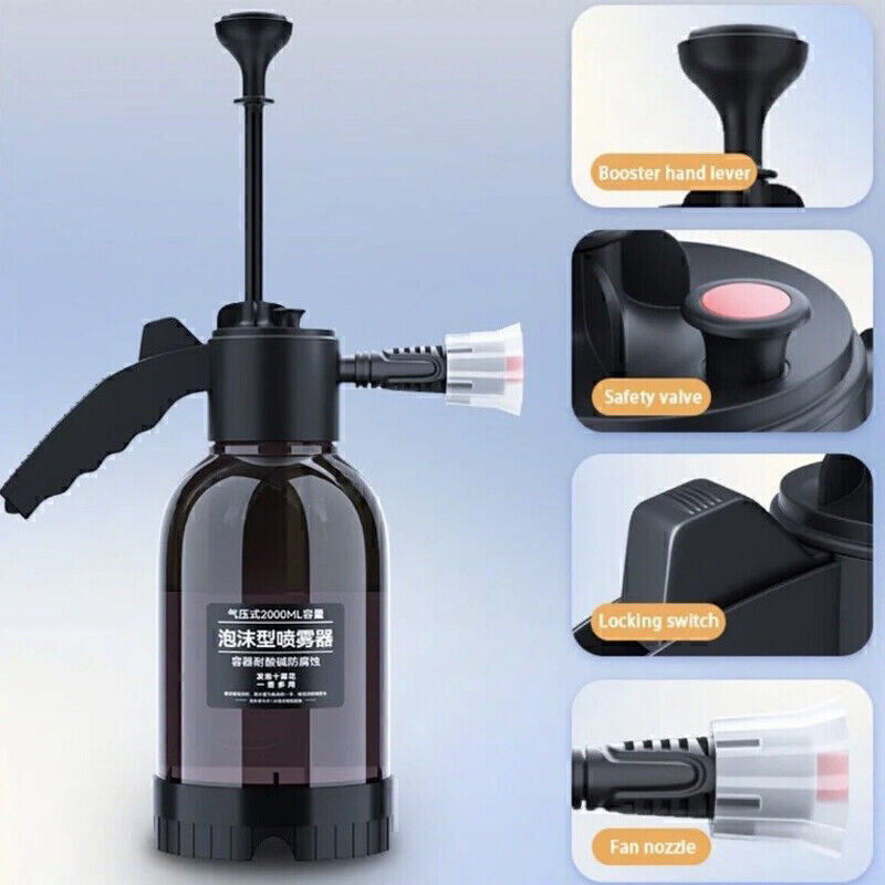 2L Car Wash Foam Sprayer Hand Held Pump Wash Spray Bottle Snow Foam Detailing US