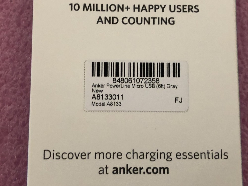 Anker Powerline Micro USB 6ft (Gray) A8133