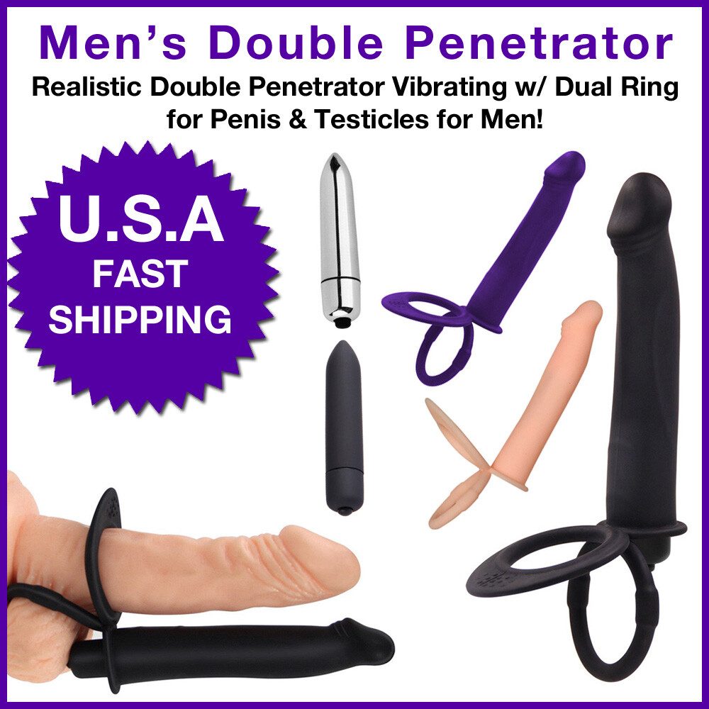 Beginner's Double Penetration DP Slim Strap-on Wearable Dildo & Penis Ring Combo