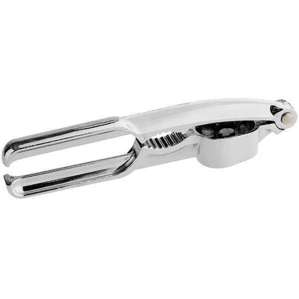 Choice 7 1/4" Chrome Garlic Press