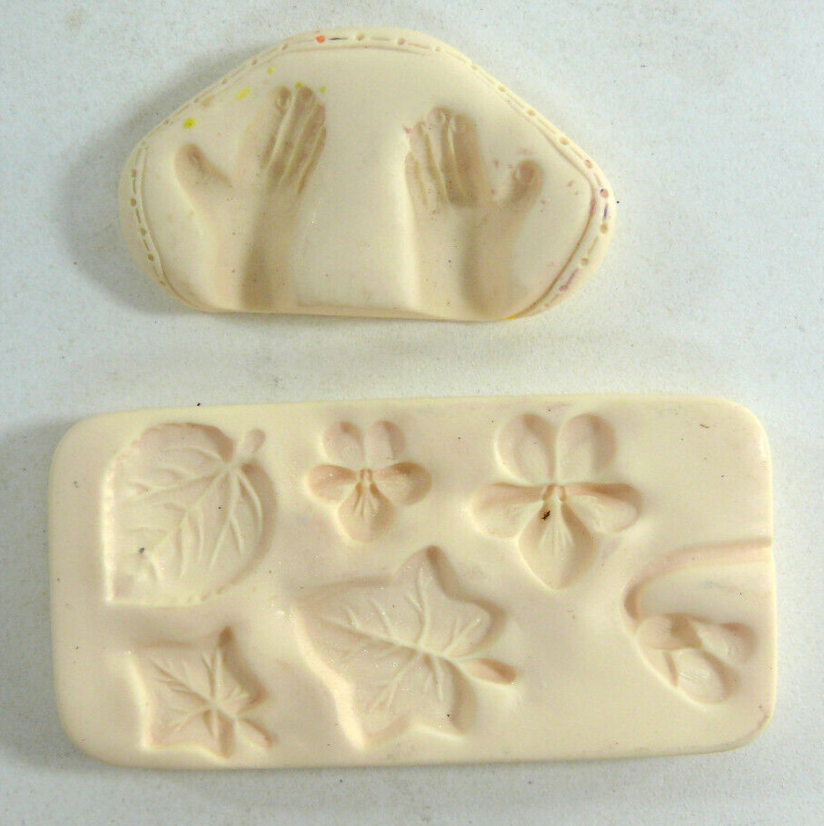 Push mold Lot: Hands & assorted fall leaves for Polymer Clays