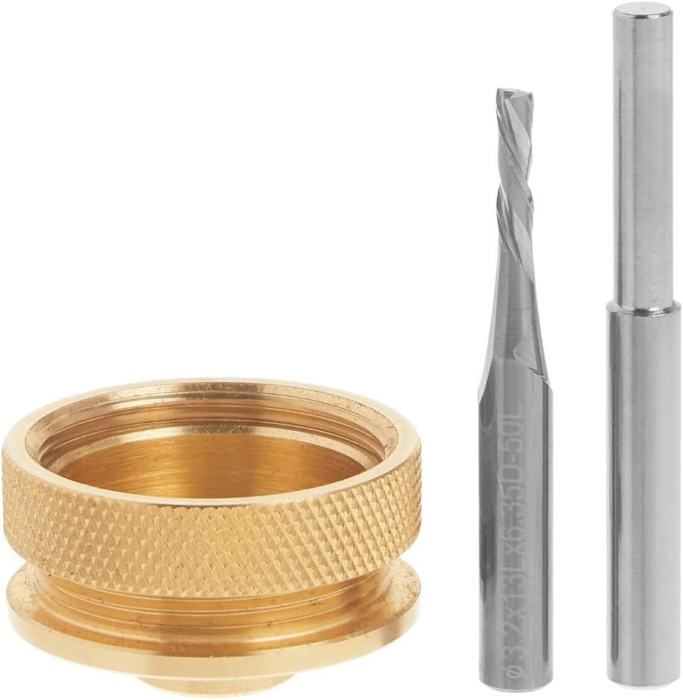 POWERTEC Router Bits Solid Brass Inlay Kit with Butterfly Template Decor Bowtie