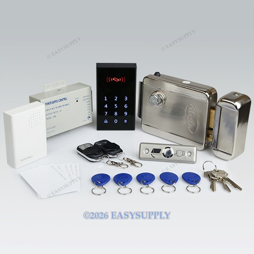 Remote Controlled RFID Door Access Control System Kit + Electric Lock + Doorbell