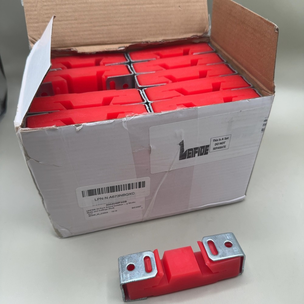 LEIFIDE 50 Pack Sound Isolation Clips Red Noise Proofing Wall Ceiling Studio