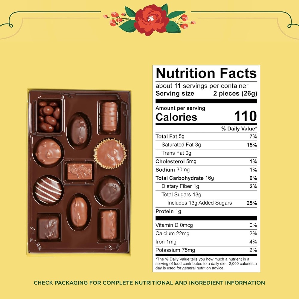 WHITMAN'S SAMPLER Assorted Milk & Dark Chocolate Candy Gift Box, 10 oz.
