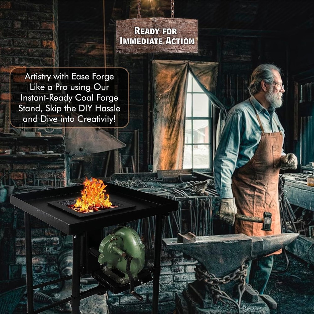 Coal Forge Stand & fire Pot Blacksmith Forge kit- Forge Starter kit Tool kit