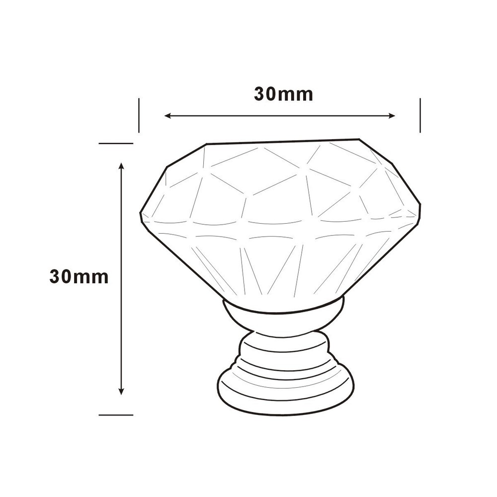 Glass Cabinet Knobs Diamond Shape Pull Handles Dresser Drawer Knobs 20 pcs