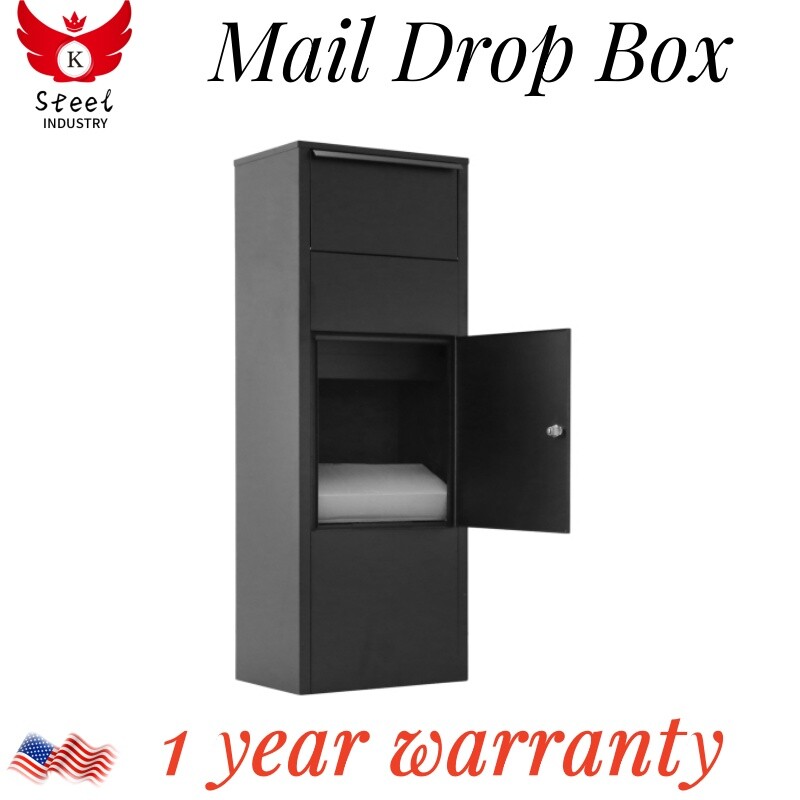 Large Package Delivery Parcel Mail Drop Box for Black, with Lockable Storage