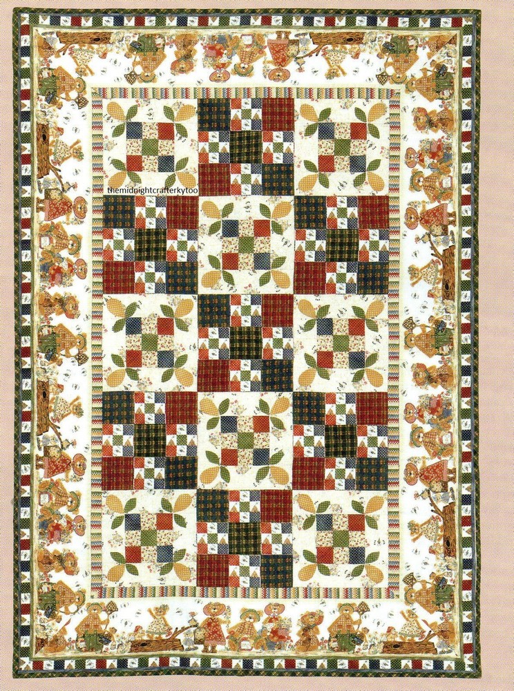Honeybee Bears Quilt Pattern Pieced/Applique PC