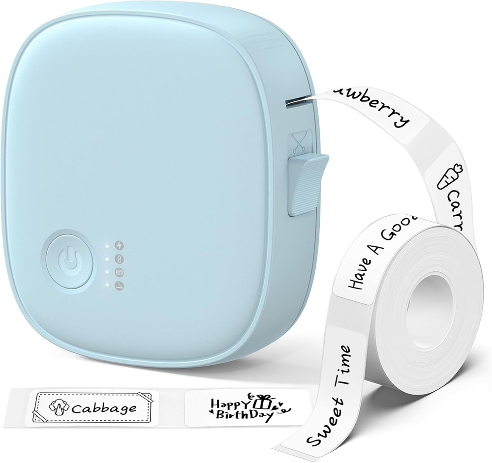 Mini Label Maker Machine with Tape AH-P05, Portable Bluetooth Mini Label Printer