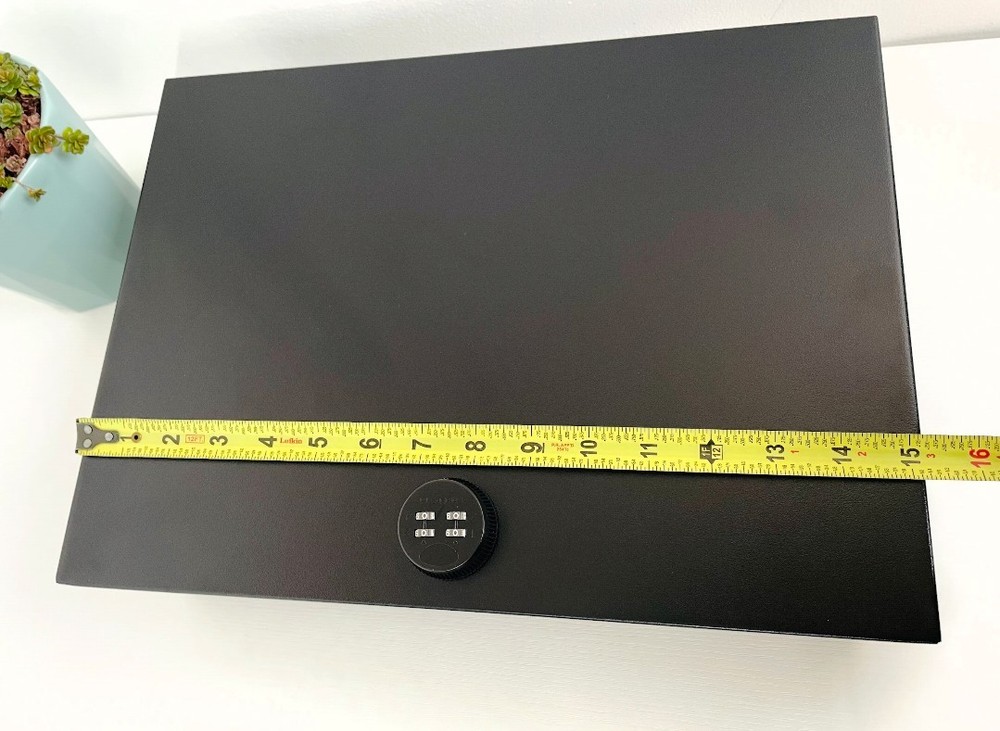 Large Portable Steel Safe Box w/ Combination Lock & Security Cable.