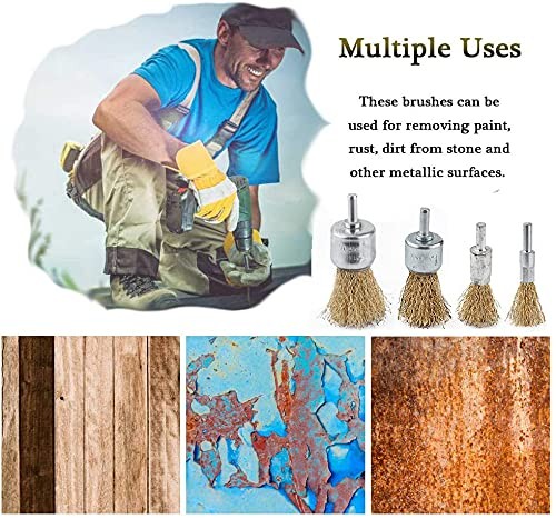 Mixiflor 18 Pack Wire End Brush Set, Brass for Drill ,6 Silver