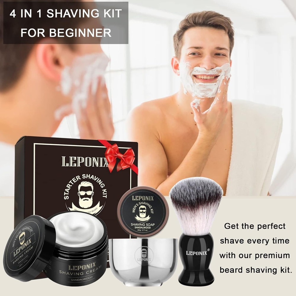 Shaving Kit for Men, Include Soap Brush, Shaving...