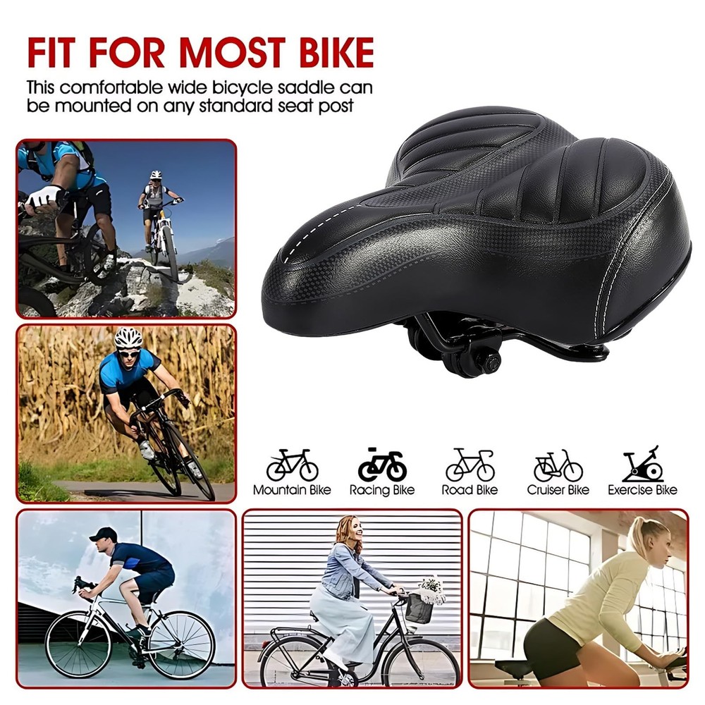Bicycle Seat Replacement, Universal Wide Bicycle Saddle Comfortable Waterproo...