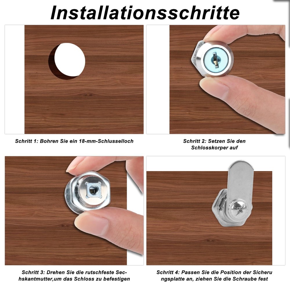 2 PCS Mailbox Locks, Mailbox Lock 16 mm, Comes with 4 Different Lock Plates, Sec