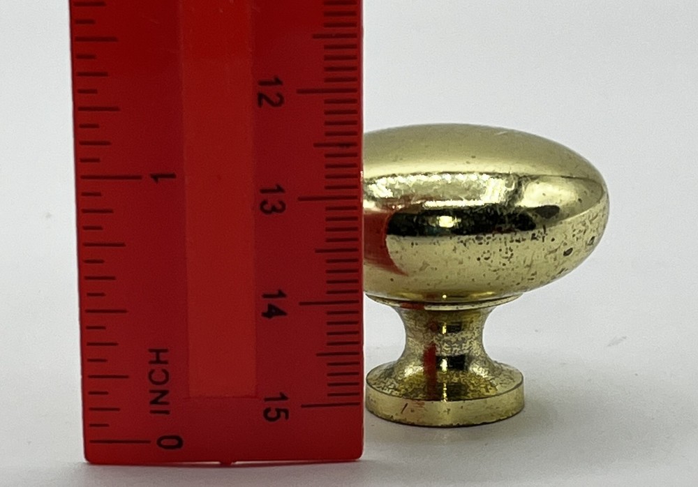 Heavy Solid Brass (Non-Magnetic) Drawer Pulls/Knobs 1" Fair to Good - NO SCREWS