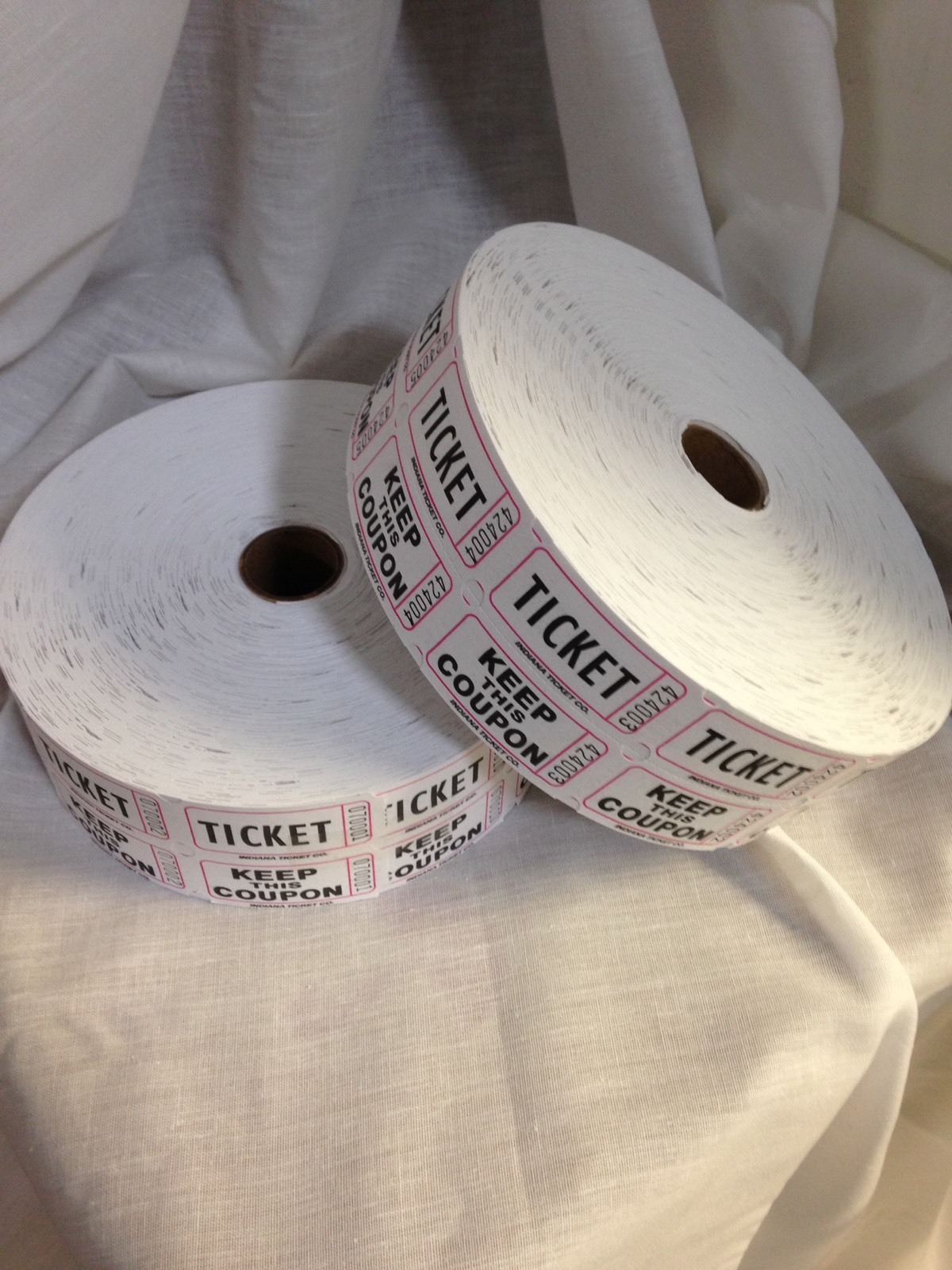 Raffle Tickets 12 Roll Deal 2000 Double Stub Per Roll Split The Pot or 50/50