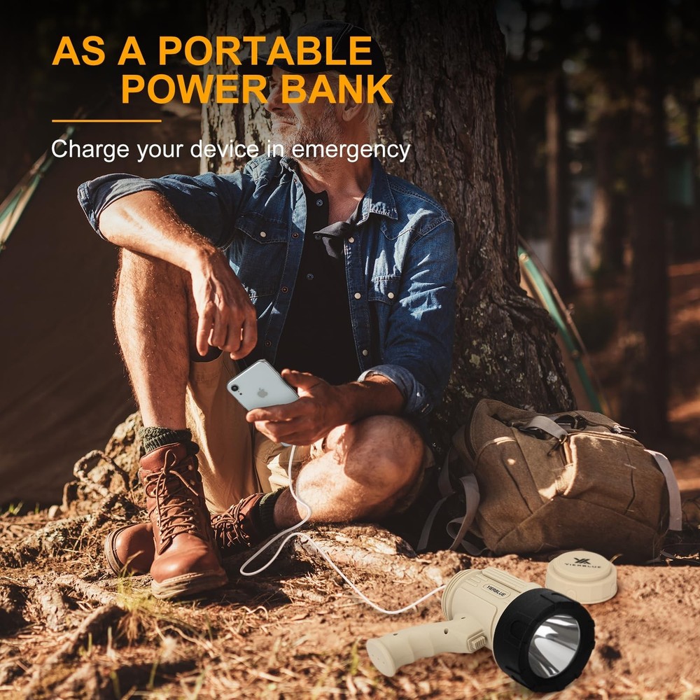 YIERBLUE Rechargeable Spotlight Flashlight with 1000000 High Lumen ... Fast Ship